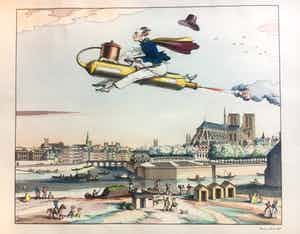 Carle Vernet - neue erfindung - Dampfmaschinen Pferd verkocht voor € 50!