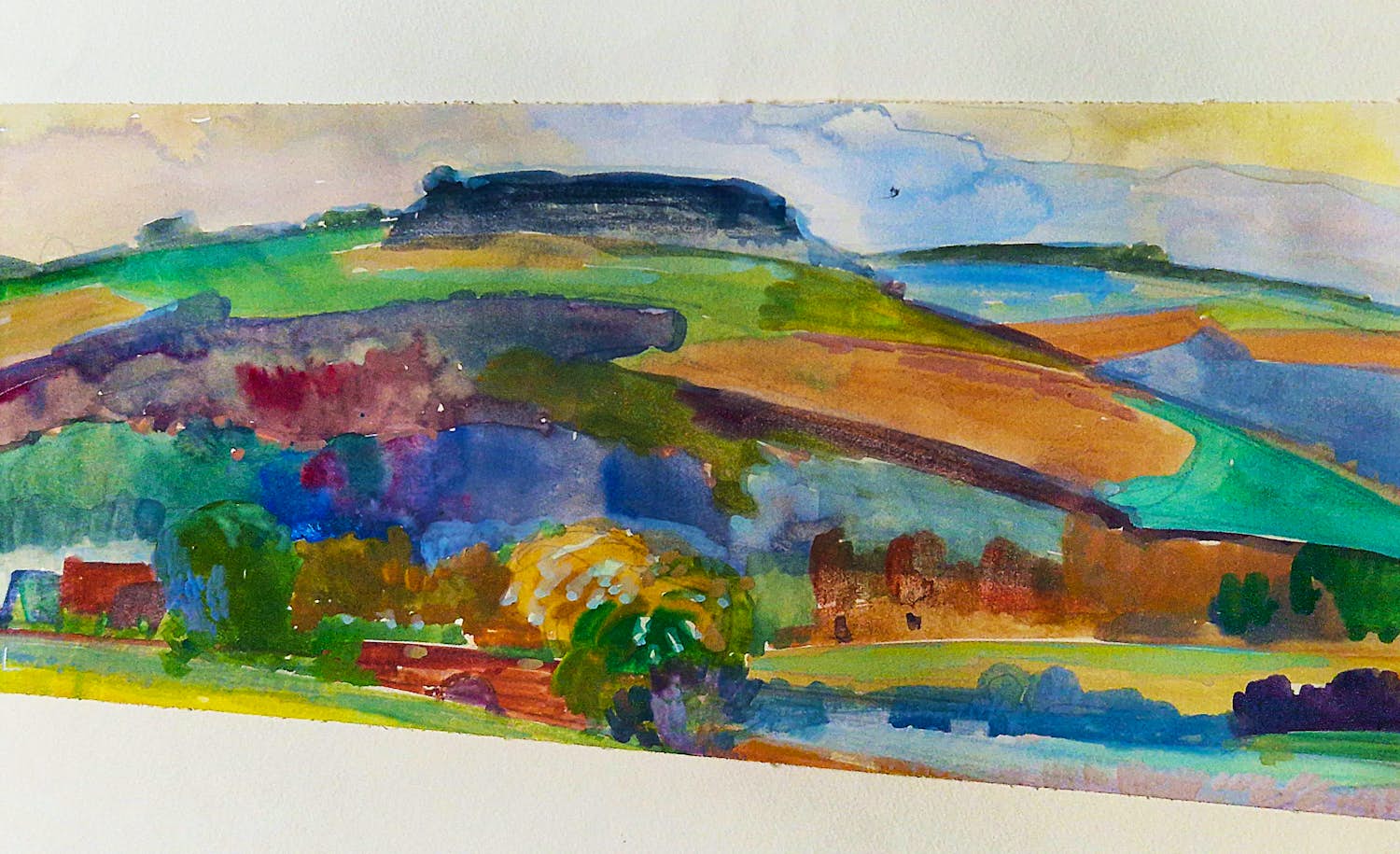 Dirk Breed - Twee (2) expressionistische aquarellen "landschappen" 1x gesigneerd kaufen? Bieten Sie von 20!
