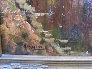 Henk Welther - Bosgezicht met water . kopen? Bied vanaf 70!