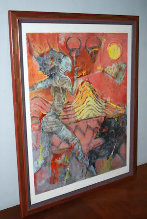 Astrid Engels - Pastorale - E.A. 1995, mooi ingelijst + extra gesigneerd boek kopen? Bied vanaf 95!