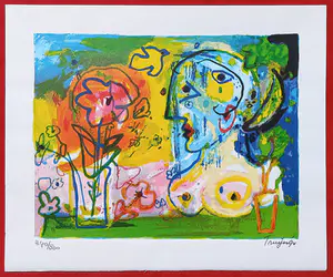 Hans Truijen - Bloemen voor Gea, 14-kleuren zeefdruk kopen? Bied vanaf 1!