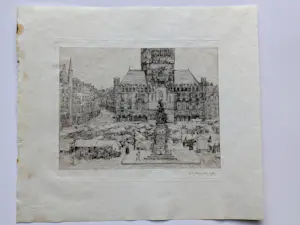 Gerrit Haverkamp - 1913 - De Grote Markt te Brugge kopen? Bied vanaf 35!