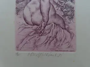 Oldrich Kulhanek - Naakt - ex libris voor Geerth v.d. Zee kopen? Bied vanaf 30!