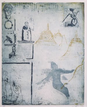 Rien Bakker - Ets en aquatint, Zonder titel - Ingelijst kopen? Bied vanaf 1!