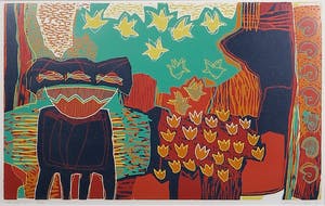 Diana van Hal - Linosnede, All Together, Ingelijst (Groot) kopen? Bied vanaf 1!