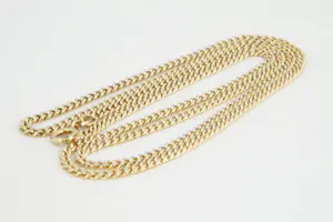 01 - Sierlijk en massief 14 Krt geel-gouden "geslepen" gourmette collier kopen? Bied vanaf 390!