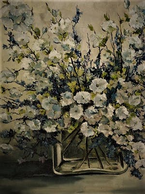 Jocke Overwater - Fraai olieverf "Lenteboeket in glazen vaas" gesigneerd kopen? Bied vanaf 40!