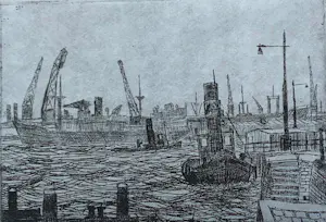 Jos van den Berg - Ets: Haven Rotterdam - 1973 kaufen? Bieten Sie von 39!