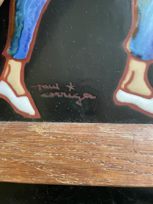 Paul Corriger - 2 ingelijste keramische panelen kopen? Bied vanaf 50!