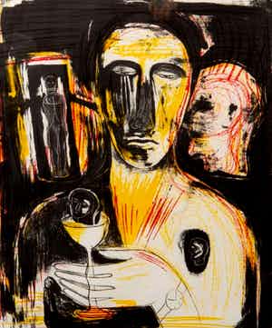 Mimmo Paladino - Ingelijste litho: Come in uno specchio - 1989 verkocht voor € 495!