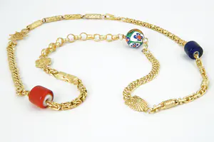 11 - Groot Surinaams geel-gouden Alla Kondre hals sieraad ketting - 18 krt kopen? Bied vanaf 1180!