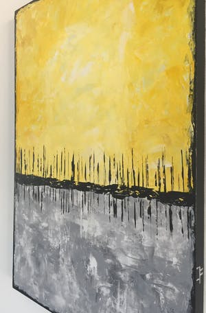 John Foppen - Yellow Symphony Over Earth ........# K 03. XL . GROOT. kopen? Bied vanaf 175!