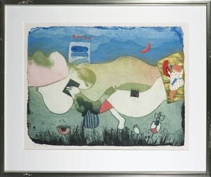 Michel van Overbeeke - Kleurenets met bladgoud, Into itself III - Ingelijst kopen? Bied vanaf 60!