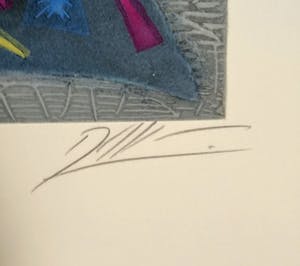 Georges Dussau - Carre Blue, Farbradierung kopen? Bied vanaf 150!