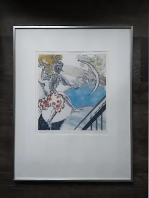 Marianne van der Heijden - De tijd danst - kleurets, in metalen lijst kopen? Bied vanaf 125!