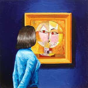 Gerard Boersma - Senecio (Vrouw kijkend naar schilderij van Paul Klee) verkocht voor € 75!