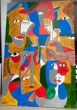 Niet of onleesbaar gesigneerd - Abstract en kleurrijke figuren kopen? Bied vanaf 1!