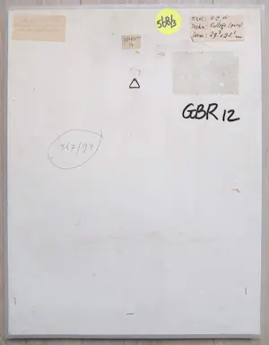 Gerard Brussee - Abstracte compositie, gemengde techniek met collage (netjes ingelijst) kopen? Bied vanaf 50!