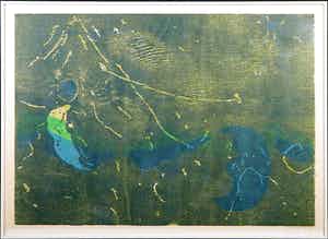 Jef Diederen - Houtsnede, Lune de Provence - Ingelijst verkocht voor € 40!