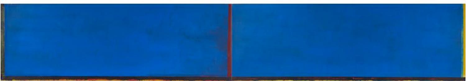 Alexander Korsmit - Acryl op doek (tweeluik), Compositie in blauw, geel en rood (Zeer Groot 390 cm!) kopen? Bied vanaf 200!