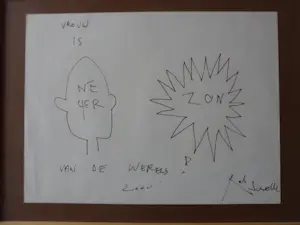 Rob Scholte - Stift tekening, titel, Vrouw is. kopen? Bied vanaf 70!
