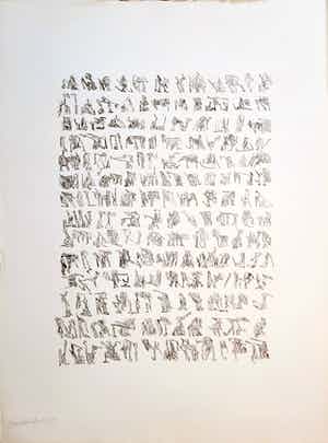 Henri Plaat - Zeefdruk - Compositie van figuren 6/190 - 1971 - 21982 verkocht voor € 45!