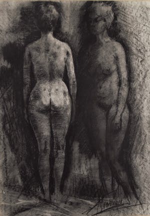 Jan van der Veer - Houtskool Tekening Vrouw Naakt kopen? Bied vanaf 20!