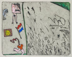 Pieter Holstein - Handgekleurde ets, Chers frères artistes look at nature - Ingelijst kopen? Bied vanaf 80!