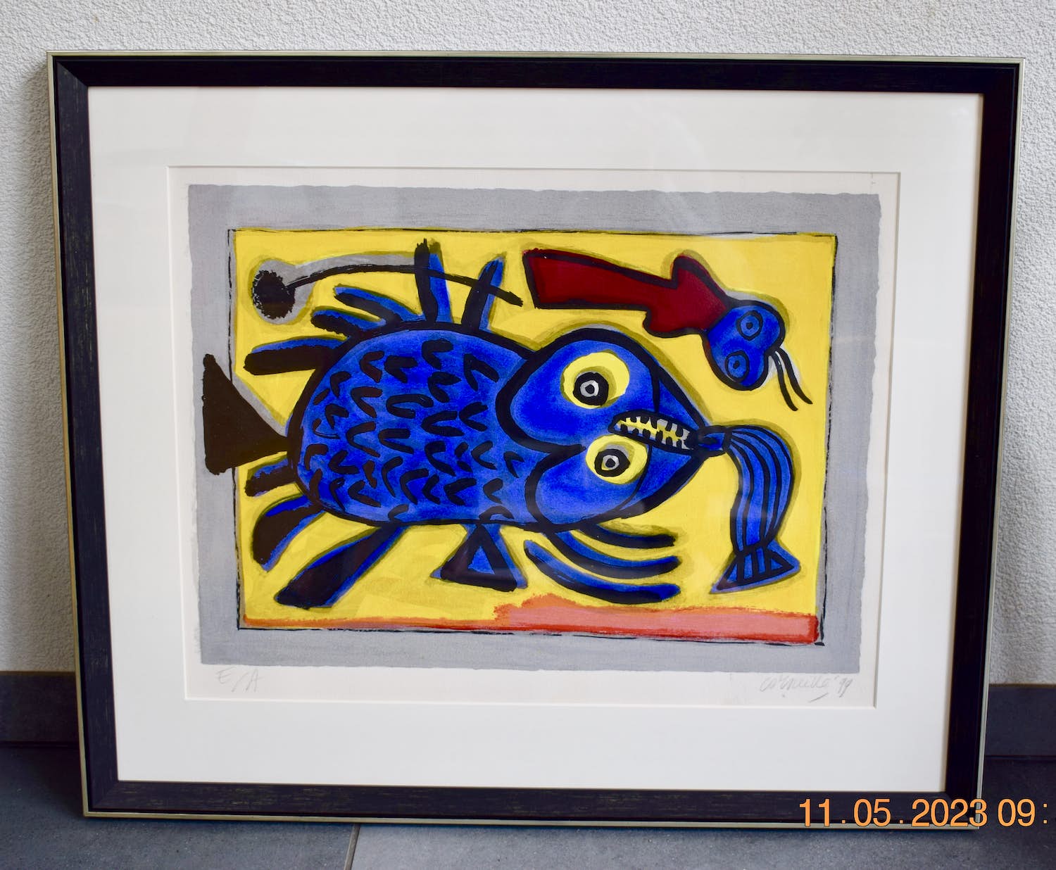 Corneille - Litho - EA - Poisson surréaliste - Geheel nieuw ingelijst verkocht voor € 340!