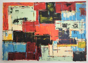 John Foppen - Red Colours Symphony ........ # K05 . XL. GROOT. kopen? Bied vanaf 179!