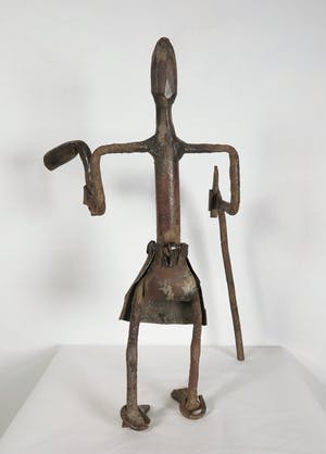 Fon - Zeldzaam beeld van ijzer, Strijder met attributen kopen? Bied vanaf 1!