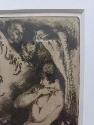 Victor Mignot - Naakt. Portret vrouw. Ex Libris. kopen? Bied vanaf 139!