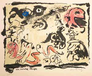 Pierre Alechinsky - Litho, Une minorité ethnique uit portfolio Documenta Geigy (1965) verkocht voor € 400!