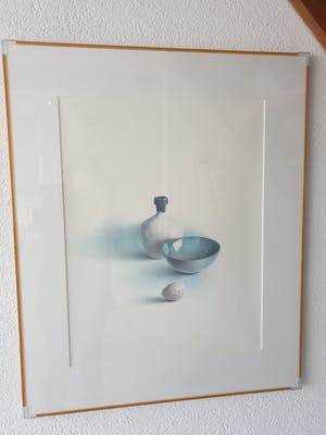 Olav Cleofas van Overbeek - Stilleven met blauwe schaal en ei kopen? Bied vanaf 40!