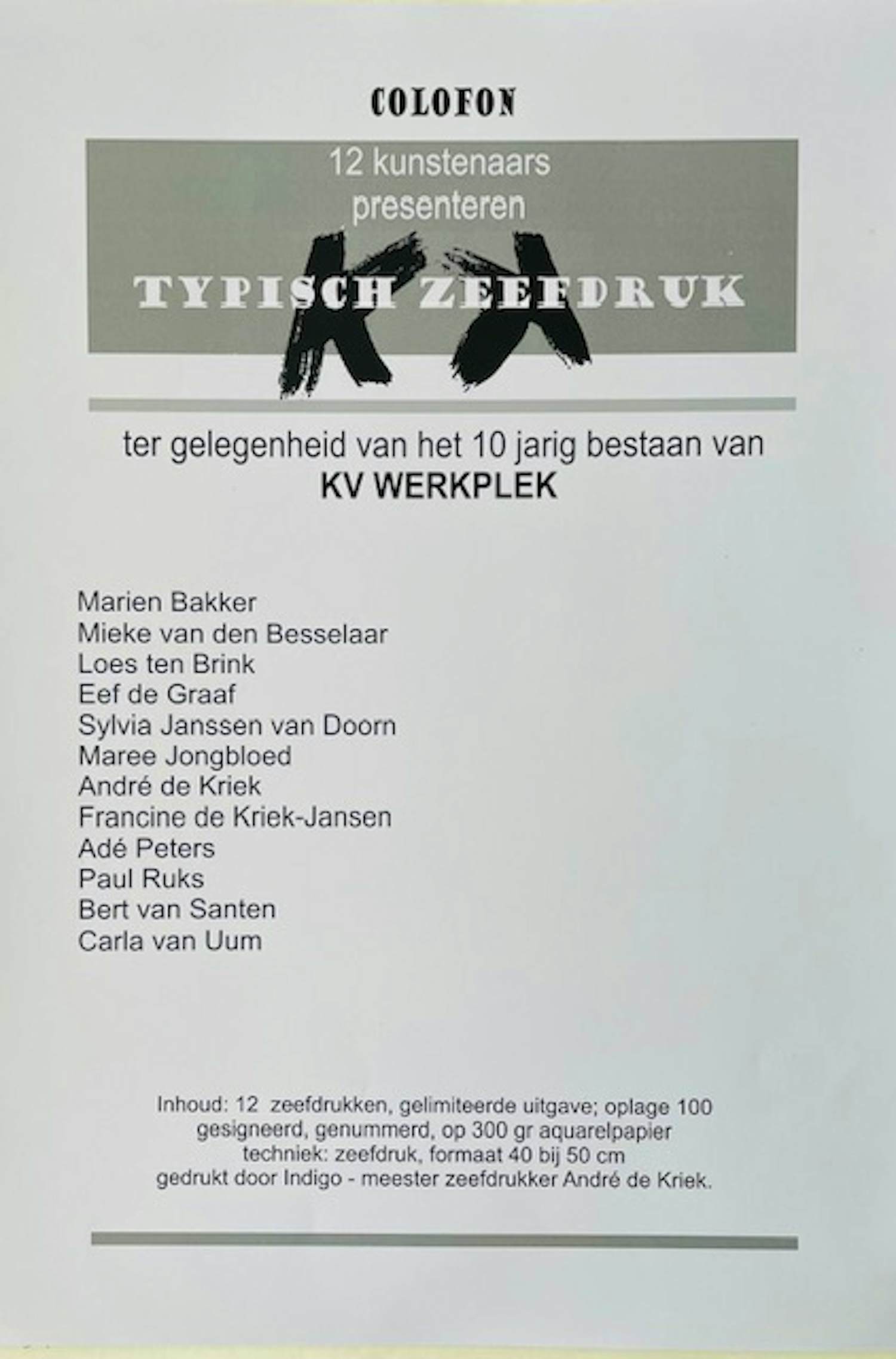 Eef de Graaf - 12 Zeefdrukken kopen? Bied vanaf 120!