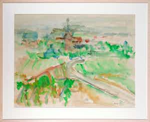 Miep de Leeuwe - Aquarel, Bourgondië, Frankrijk - Ingelijst verkocht voor € 35!