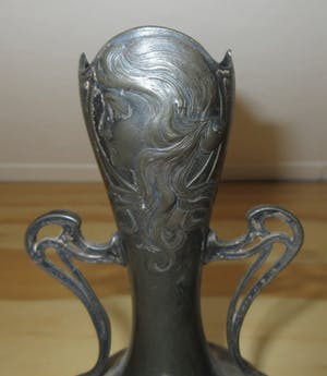 WMF - Art Nouveau verzilverd tinnen vaasje kopen? Bied vanaf 32!