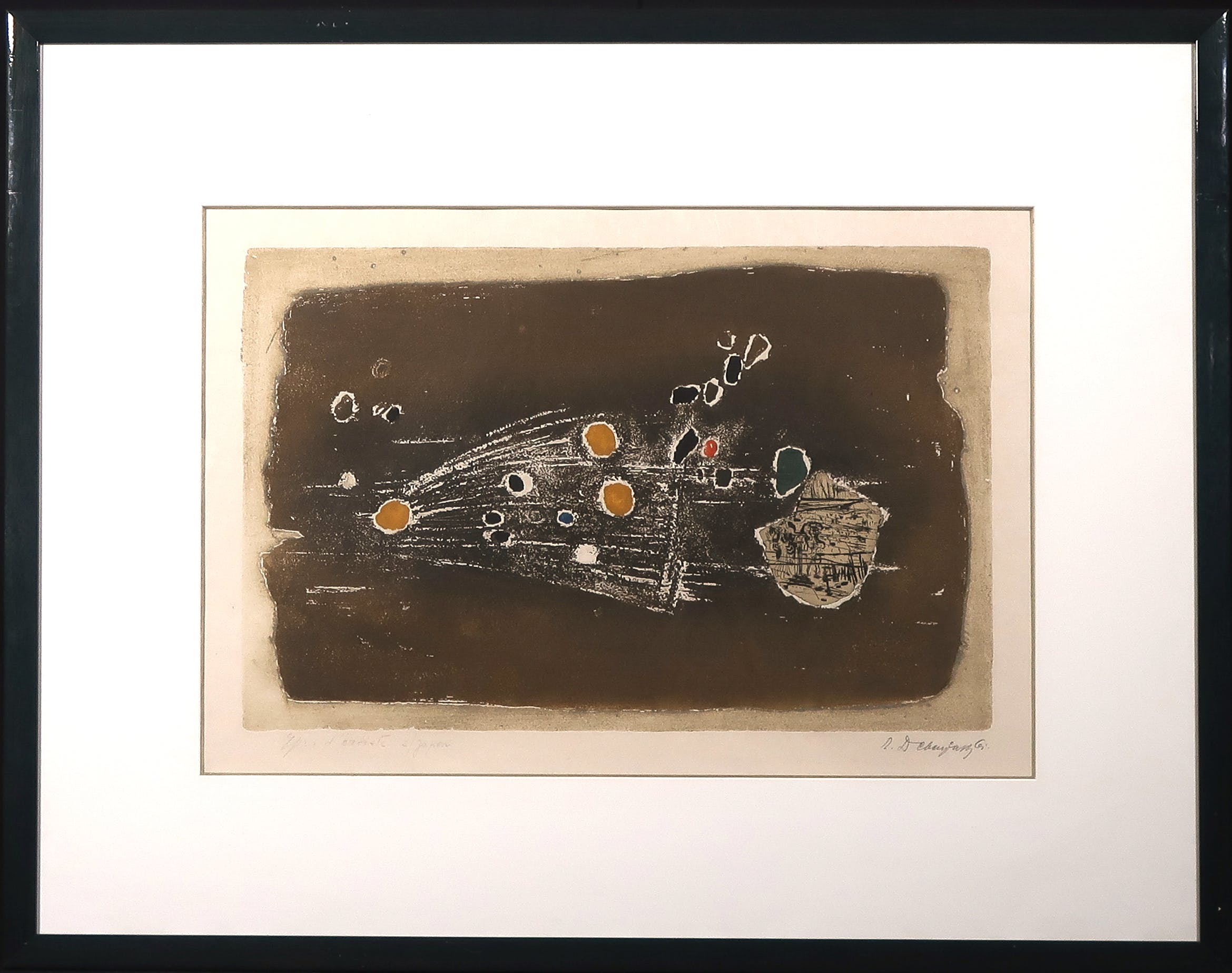 Riko Debenjak - Carborundum op geschept papier, La sorcière - Ingelijst verkocht voor € 40!
