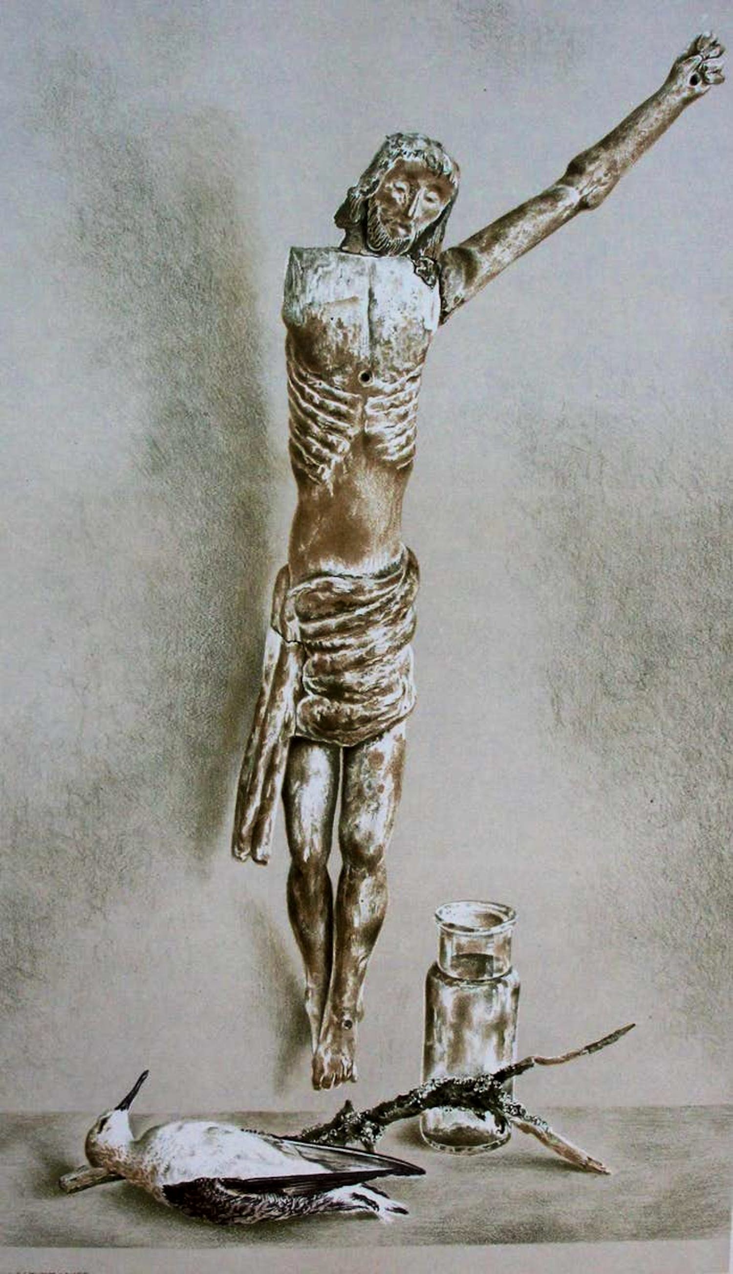 Wim Schuhmacher - litho: Corpus Christi met een dode meeuw verkocht voor € 50!