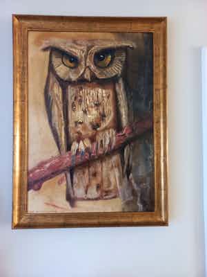 Alfons Van Meirvenne - Uil op tak verkocht voor € 350!