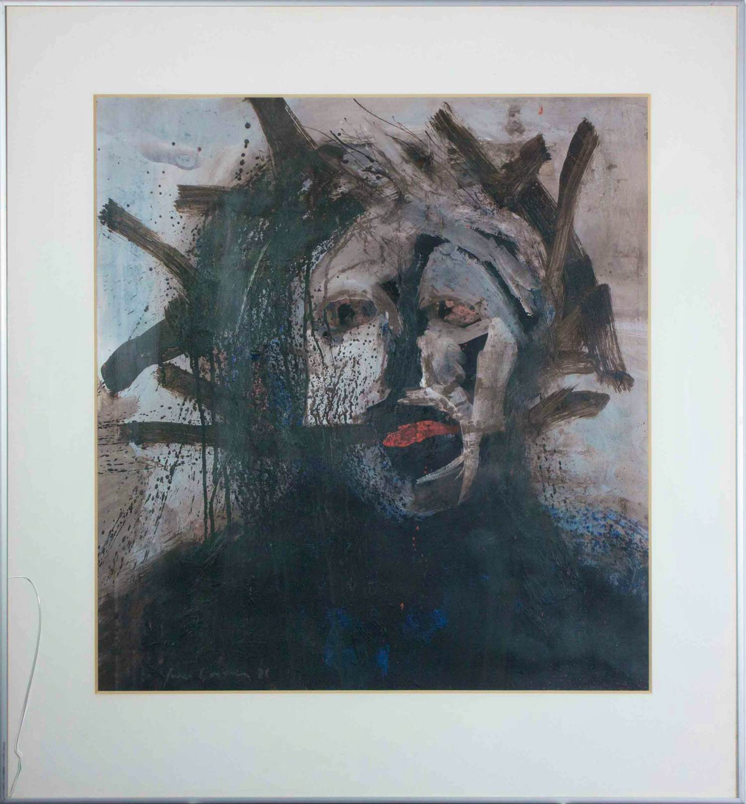 Joep Goeting - Gouache, Zonder titel - Ingelijst verkocht voor € 50!