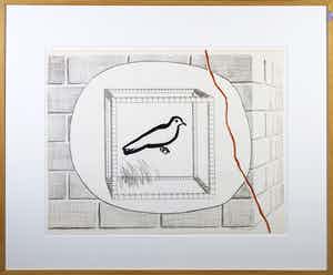 Roger Raveel - Litho, Gekooide duif - Ingelijst verkocht voor € 600!