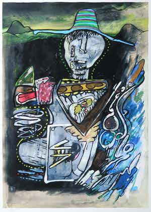 Hugo Claus - Litho, Vogelverschrikker verkocht voor € 200!