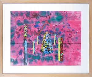 Egidius Knops - Gouache en collage, Domition - Ingelijst verkocht voor € 35!