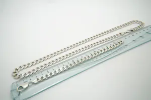 54 - Zware SET massief 1e ght. zilveren gourmette schakel collier en armband kopen? Bied vanaf 160!