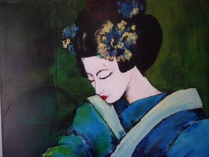 Anke Peddemors - Acryl op doek. "geisha". kopen? Bied vanaf 100!