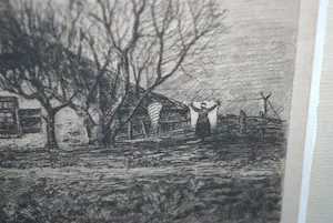 Elias Stark - aan de Linge - ets 1889 kopen? Bied vanaf 25!