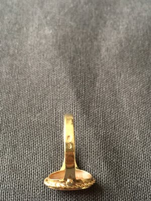 14K Goud - vintage schelpcamée ring met gravure kopen? Bied vanaf 50!