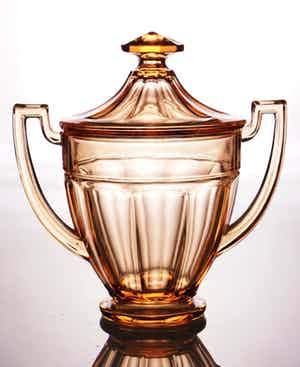 Val-Saint-Lambert - Luxval - Art deco compotier Noémie - Rosaline kleur - 1935 verkocht voor € 1!