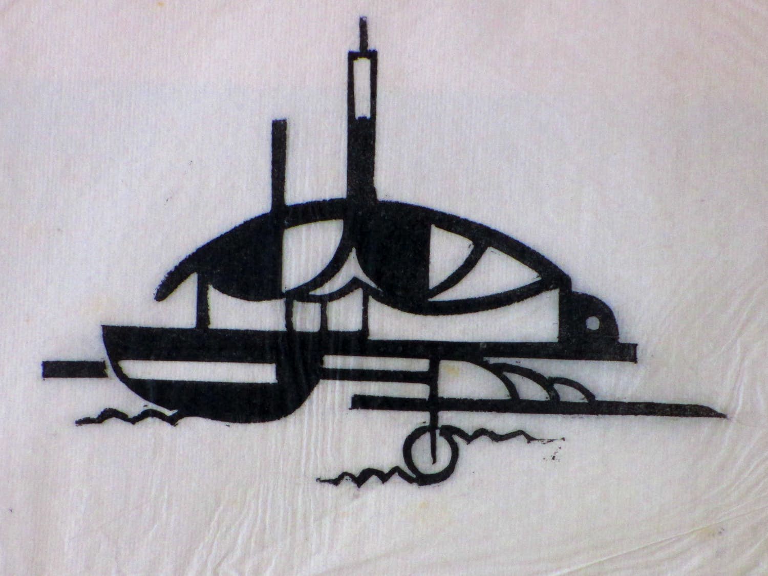 Niet of onleesbaar gesigneerd - 'Brug'-landschap - Houtsnede kopen? Bied vanaf 1!